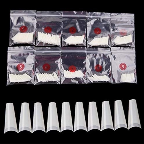 Nail Tips Kit 500pc Holographic Glitter Flakes - Picture 4 of 7